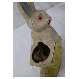 Vintage Ceramic Bunny Planter - Hollow Interior, Yellow Base