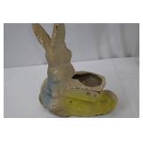 Vintage Ceramic Bunny Planter - Hollow Interior, Yellow Base