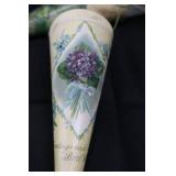 Vintage Easter Decor Lot - 6 Paper Cones, 3 Paper Pails, 1 Bucket, 2 Bunny Chairs