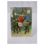 Two Rabbit Adirondack Chairs - Blue & Pink with Easter Decor & Painted Eggs