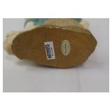 Handmade E. Smith Glass Easter Bunny Figurines with Basket & Pink Glass Dish