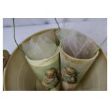 Decorative Easter Tin Buckets with Ribbon Handles - Duck & Chick Prints Gift Set