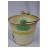 Decorative Easter Tin Buckets with Ribbon Handles - Duck & Chick Prints Gift Set