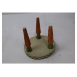 Wooden Rabbit on Cart with Metal Wheels - Folk Art Pull Toy & Round Table