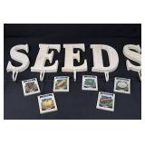 Card Seed Co. Vintage Seed Packet Wall Art - SEEDS Letter Sign & Card Set