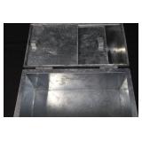 Garden Tools - Galvanized Toolbox with 2 Green-Handled Hand Trowels (Lot of 3)