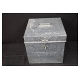 Potting Soil Box - Vintage Galvanized Steel with Watering Can & Seedling Pots