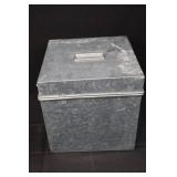 Potting Soil Box - Vintage Galvanized Steel with Watering Can & Seedling Pots