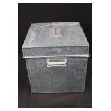 Potting Soil Box - Vintage Galvanized Steel with Watering Can & Seedling Pots