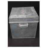 Potting Soil Box - Vintage Galvanized Steel with Watering Can & Seedling Pots