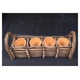 Potting Soil Box - Vintage Galvanized Steel with Watering Can & Seedling Pots