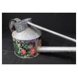Potting Soil Box - Vintage Galvanized Steel with Watering Can & Seedling Pots