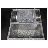 Galvanized Garden Tools Box - Seed Packet Bucket, Carrot Decor & Tiny Birdhouse