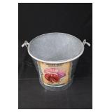 Galvanized Garden Tools Box - Seed Packet Bucket, Carrot Decor & Tiny Birdhouse