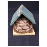 Galvanized Garden Tools Box - Seed Packet Bucket, Carrot Decor & Tiny Birdhouse