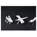 Three White Insect Sculptures (Lot of 3) - Garden Decor