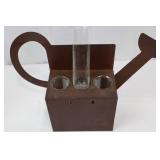 Garden Decor Set: 10 9-Inch Glass Plates, Carrot Print Frame, Brown Metal Watering Can with Tubes