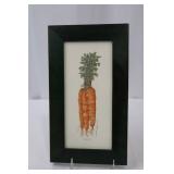 Garden Decor Set: 10 9-Inch Glass Plates, Carrot Print Frame, Brown Metal Watering Can with Tubes