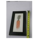 Garden Decor Set: 10 9-Inch Glass Plates, Carrot Print Frame, Brown Metal Watering Can with Tubes