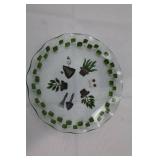 Garden Decor Set: 10 9-Inch Glass Plates, Carrot Print Frame, Brown Metal Watering Can with Tubes