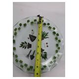 Garden Decor Set: 10 9-Inch Glass Plates, Carrot Print Frame, Brown Metal Watering Can with Tubes