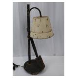 Desk Lamp with Shovel Accent - Vintage Industrial Cream Shade