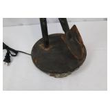 Desk Lamp with Shovel Accent - Vintage Industrial Cream Shade