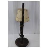Desk Lamp with Shovel Accent - Vintage Industrial Cream Shade