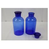 Cobalt Blue Glass Apothecary Bottles with Stoppers (Pair)