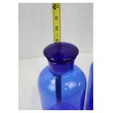 Cobalt Blue Glass Apothecary Bottles with Stoppers (Pair)