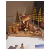 Collection of Vintage Wooden Christmas Nativity Sets and ANRI Italy Figures