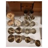 Set of 12 Marstad Norway Pewter Cups with Decorative Base