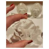 Maleras Sweden Full Lead Crystal Paperweight Set with Animal and Eskimo Motifs