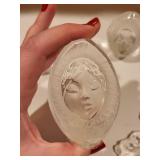 Maleras Sweden Full Lead Crystal Paperweight Set with Animal and Eskimo Motifs