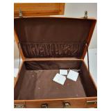 Vintage Brown Leather Briefcase with Metal Latches