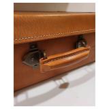 Vintage Brown Leather Briefcase with Metal Latches