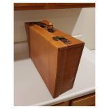 Vintage Brown Leather Briefcase with Metal Latches