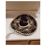 Vintage Sombrero Gonzales Velvet Hat with Embroidered Accents