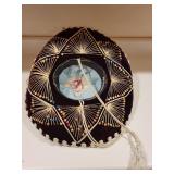 Vintage Sombrero Gonzales Velvet Hat with Embroidered Accents