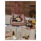 Singer Sewing Machine with Case, Thread, Notions, and Accessories Lot