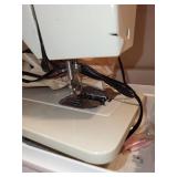 Singer Sewing Machine with Case, Thread, Notions, and Accessories Lot