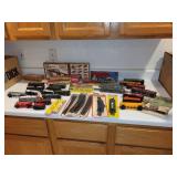 Large HO Scale Model Train Lot with Engines, Cars, Track, and Accessories