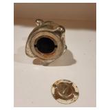 Lot of 2 Framed Horse Paintings, Silver-Colored Bear Bank, and Wood Magazine Holder