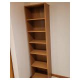 Tall 6-Shelf Oak Veneer Bookcase 18x12x72 Inches