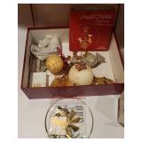 Christmas Decor Collection with Angel Tree Topper, Ornaments, and Holiday Placemats