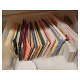 Collection of Assorted Greeting Cards, Stationery Sets and Stickers in Storage Drawer