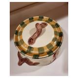 Vietri Old St. Nick Biscotti Jar Hand-Painted Ceramic with Lid