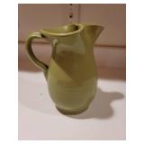 Green Glazed Italian Pottery Pitcher 8 Inch