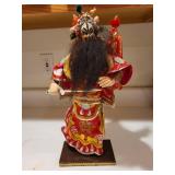 Chinese Opera Warrior Figurine with Ornate Costume and Sword