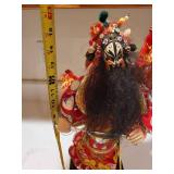 Chinese Opera Warrior Figurine with Ornate Costume and Sword